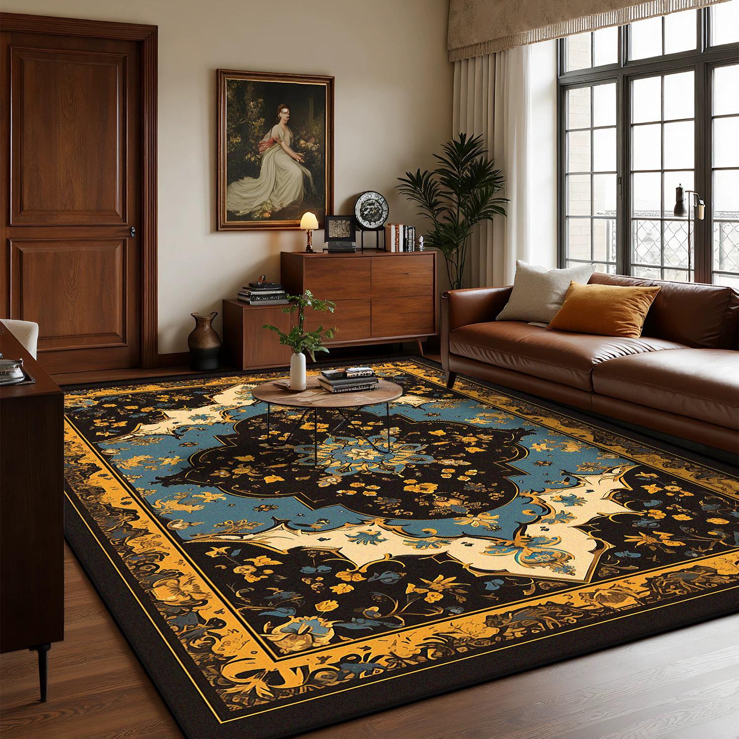 

Перські Розкішні Великі Килими для Вітальні Богемний Декор Дім Зона Дивана Легко Чистий Килим Спальня Гардеробна Нековзкий Килимок для Підлоги 80*120cm