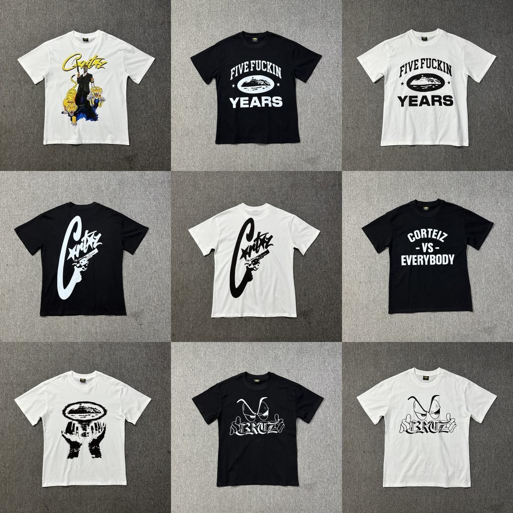 Cross-border American High Street Alcatraz Series Letter Pattern Printing Casual Loose Short-sleeved T-shirt Top Men's and Women's Tide