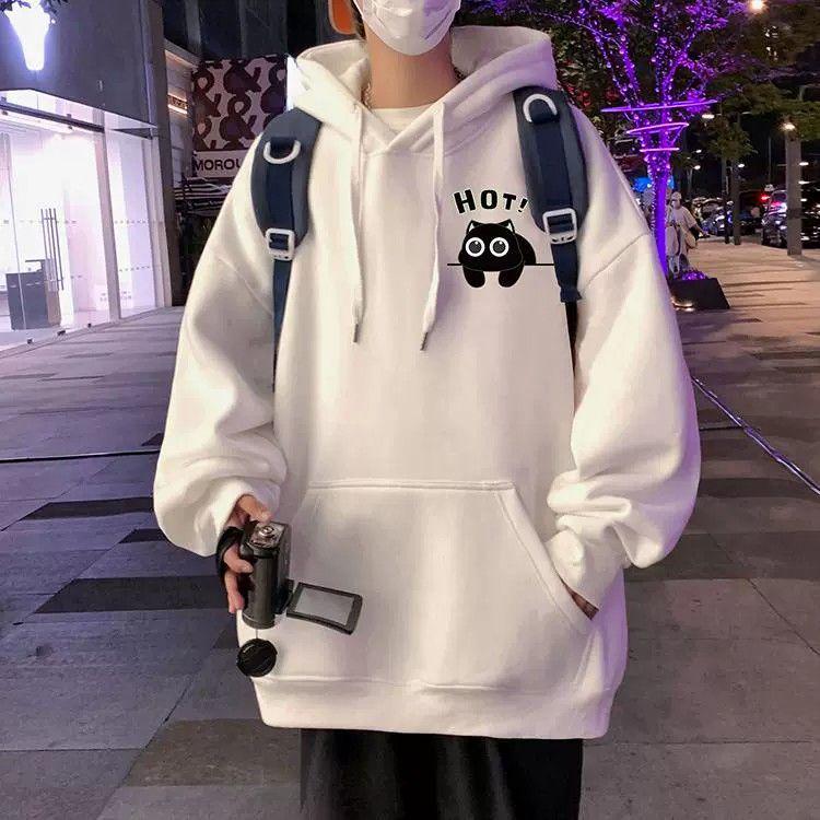 Men's Trendy High Street Hoodie: New 2025 Autumn/Winter Velvet Loose Fit Teen Jacket
