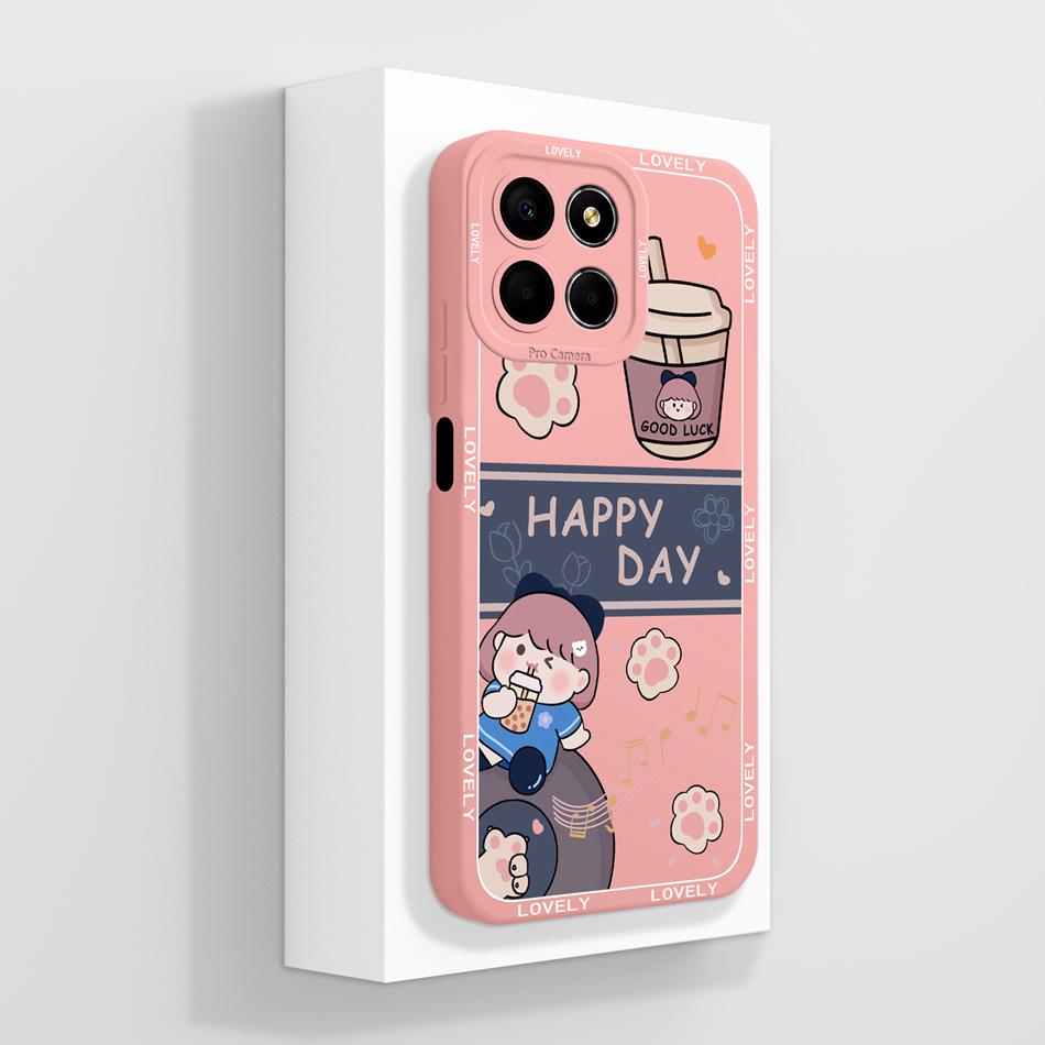 For Honor X8 X8A Case Creative Anime All Body Upgrade Soft Liquid Silicone Mobile Back Cover For Huawei Honor X 8 5G Protectors