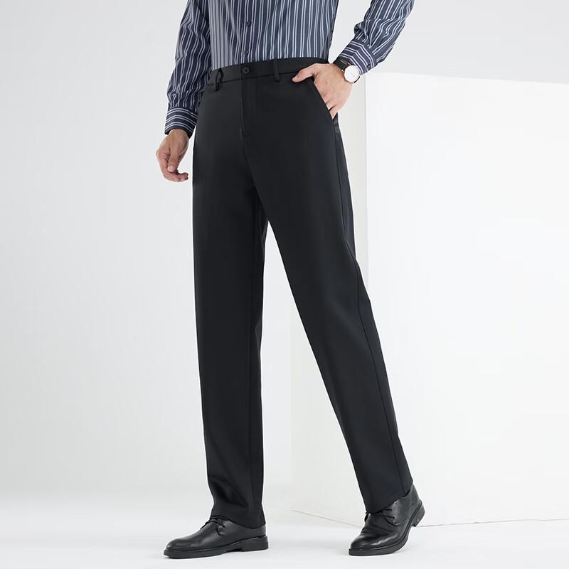Fengxun Men's Mid-Aged Straight-Leg Winter Casual Pants FX9105-1
