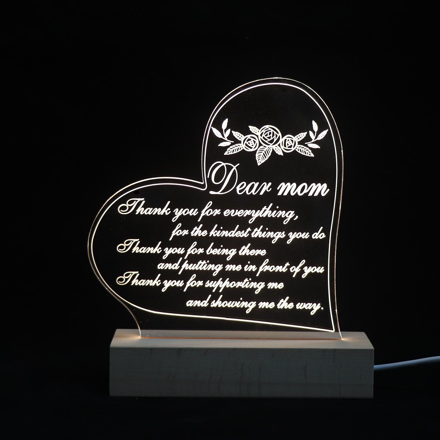 

Горячий 3D-ночник, акриловый настольный светильник для изголовья, креативный подарочный светильник