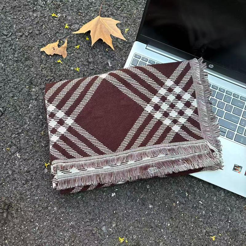 

Women s Korean Style Plaid Faux Cashmere Scarf - Versatile & Warm Autumn/Winter Fashion Shawl 65x180cm (Polyester)