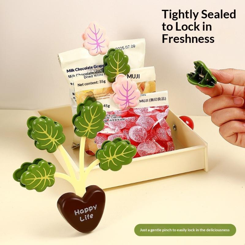 Cute Plant Shaped Magnetic Sealing Clips Strong Grip Nice Look For Kitchen Snack Sealing Fridge Decor