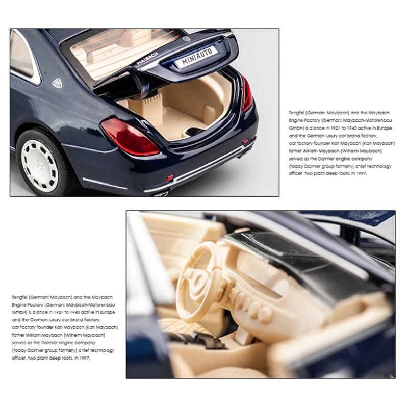 1/32 Toy Car Benz Maybach S650 Extended Edition Metal Toy Alloy Car Diecasts & Toy Vehicles Car Model Light Sound Toys for Children