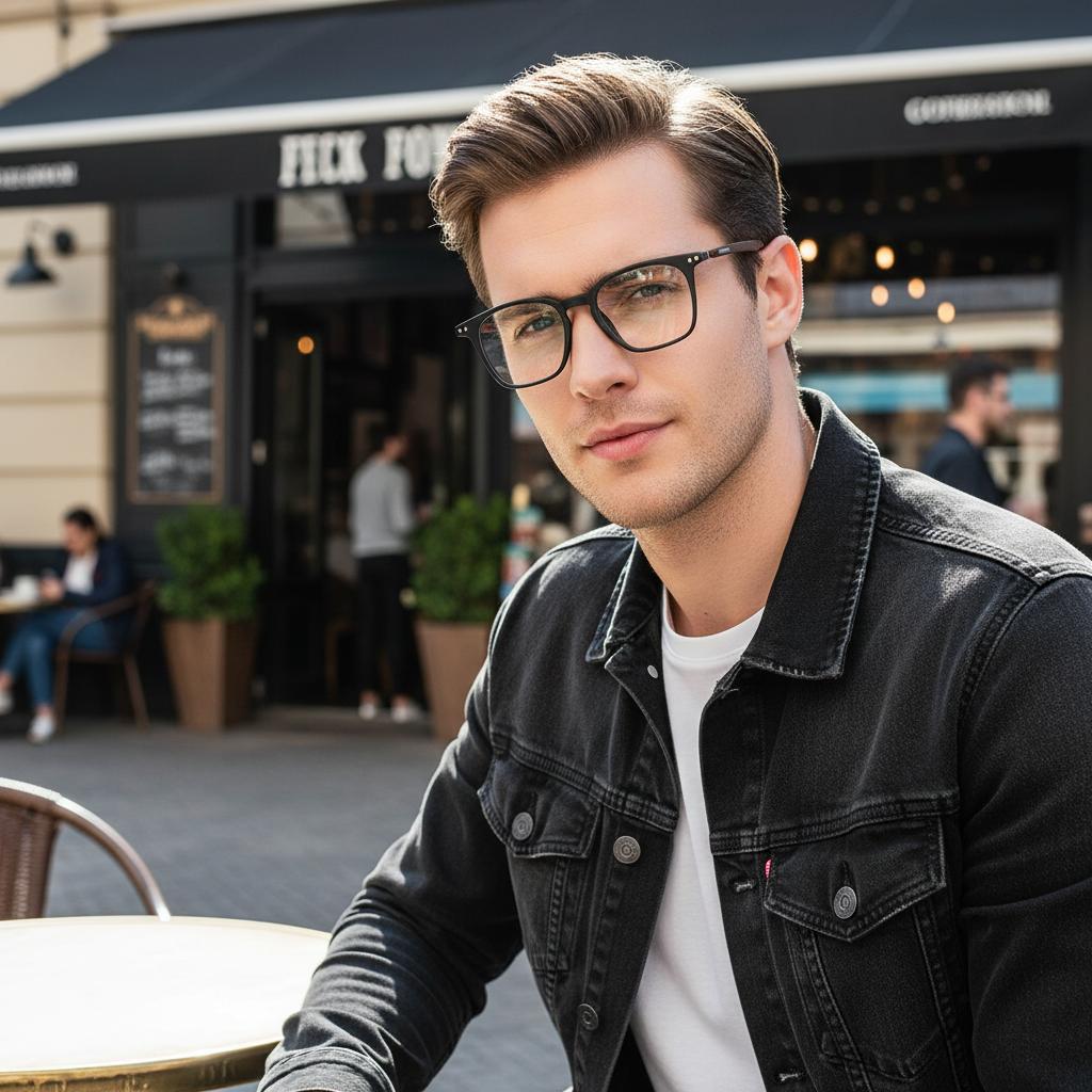 Square And Round Frame Glasses - Men's And Women's Identical Stylish Anti-blue Light Glasses3022