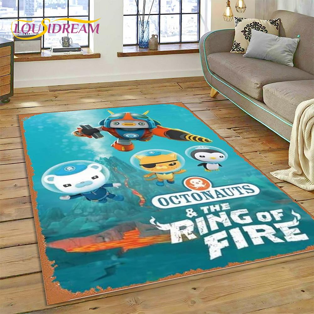 3D kreslený koberec The Octonauts Barnacles, Koberec do obývacího pokoje, ložnice, k pohovce, rohožka, Dekorace, Dětská protiskluzová podlahová rohož