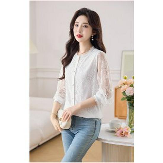 

New Spring Jacquard Jacket: Chinese Style Cardigan for Middle-Aged & Elderly Women 2XL білий