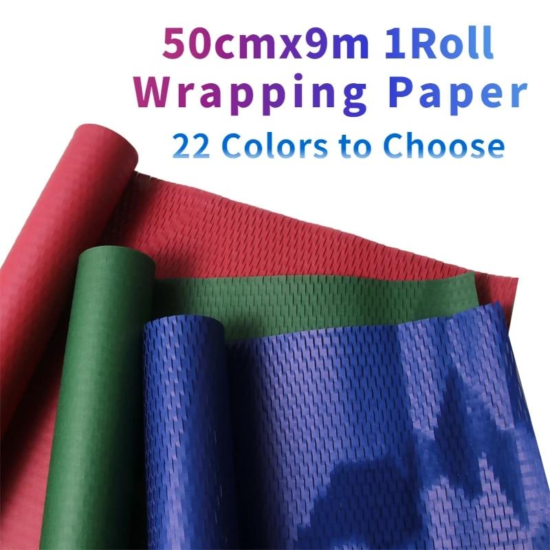 

Сотовая крафт-бумага, экологически чистая полноцветная амортизирующая пленка, рулон 50 см, 9 м, 1 рулон, упаковочная подарочная бумага