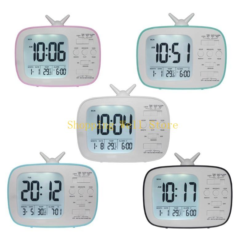 KX4B Innovative Digital Clock With Calendar and Ambients Light Sensors for Children Student Bedsides