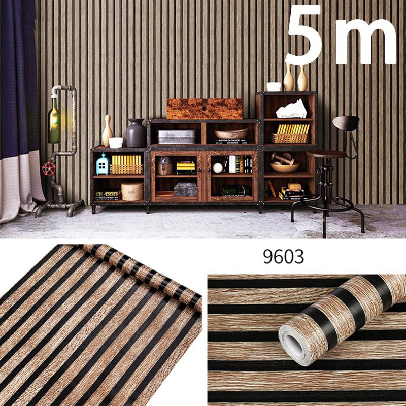 0.45m Anti Fouling Striped Grille Waterproof PVC Wallpaper Living Room Kitchen Sticker