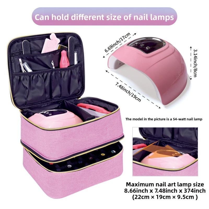 Nail Polish Storage Bag Essential Oil Bag Portable Cosmetic Nail Care Kit Nail Care Tool Storage Box Double Layer 30 Compartment