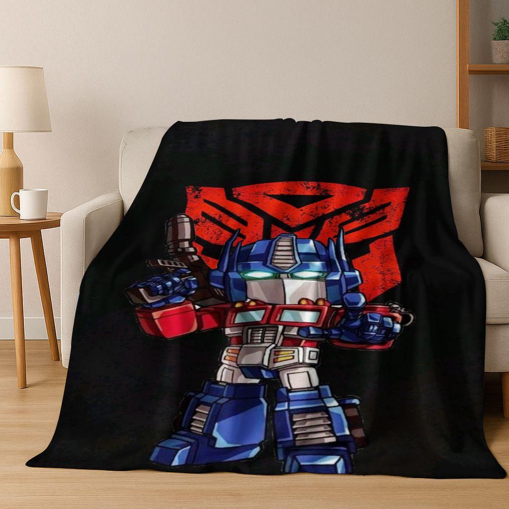 

Cartoon T-Transformers Autobots Optimus Prime Flannel Blanket,Warm and Cozy Soft Throw Blanket for Home Bedroom Bed Sofa Cover 75x90cm