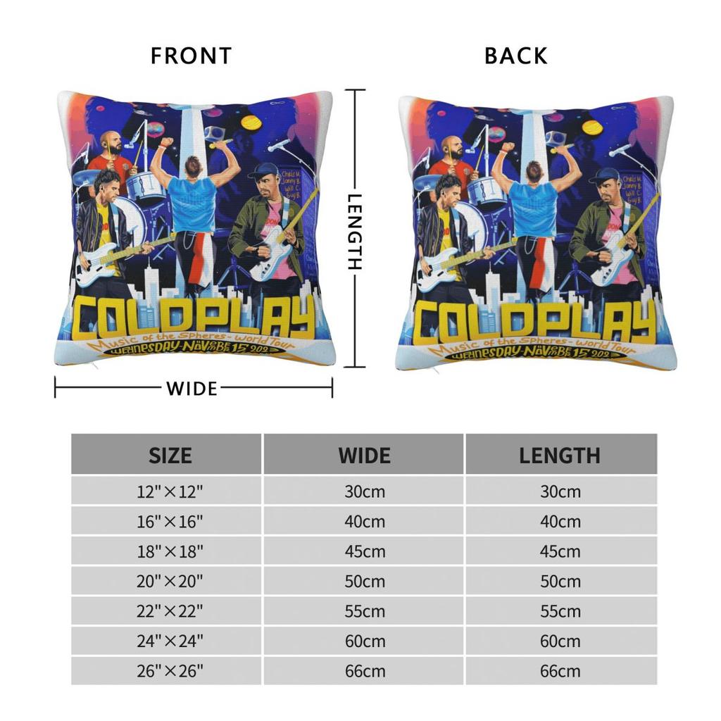 Coldplays Rock Band Pillowcase Soft Polyester Cushion Cover Gift Pillow Case Cover Chair Zippered 45*45cm