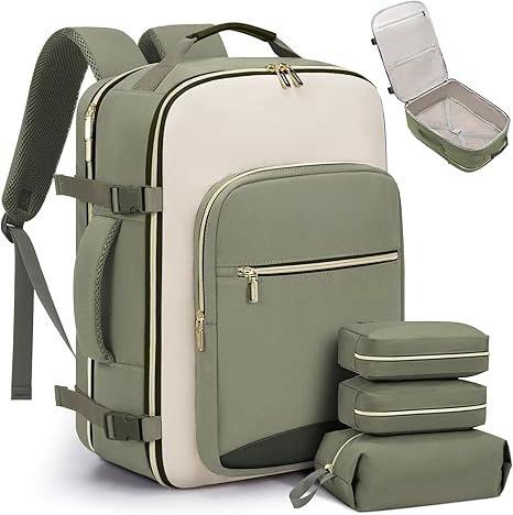 

Travel Backpack for Women & Men Airline Approved Carry On Luggage Overnight Bags Waterproof Personal Item Bag fits 17 Laptop