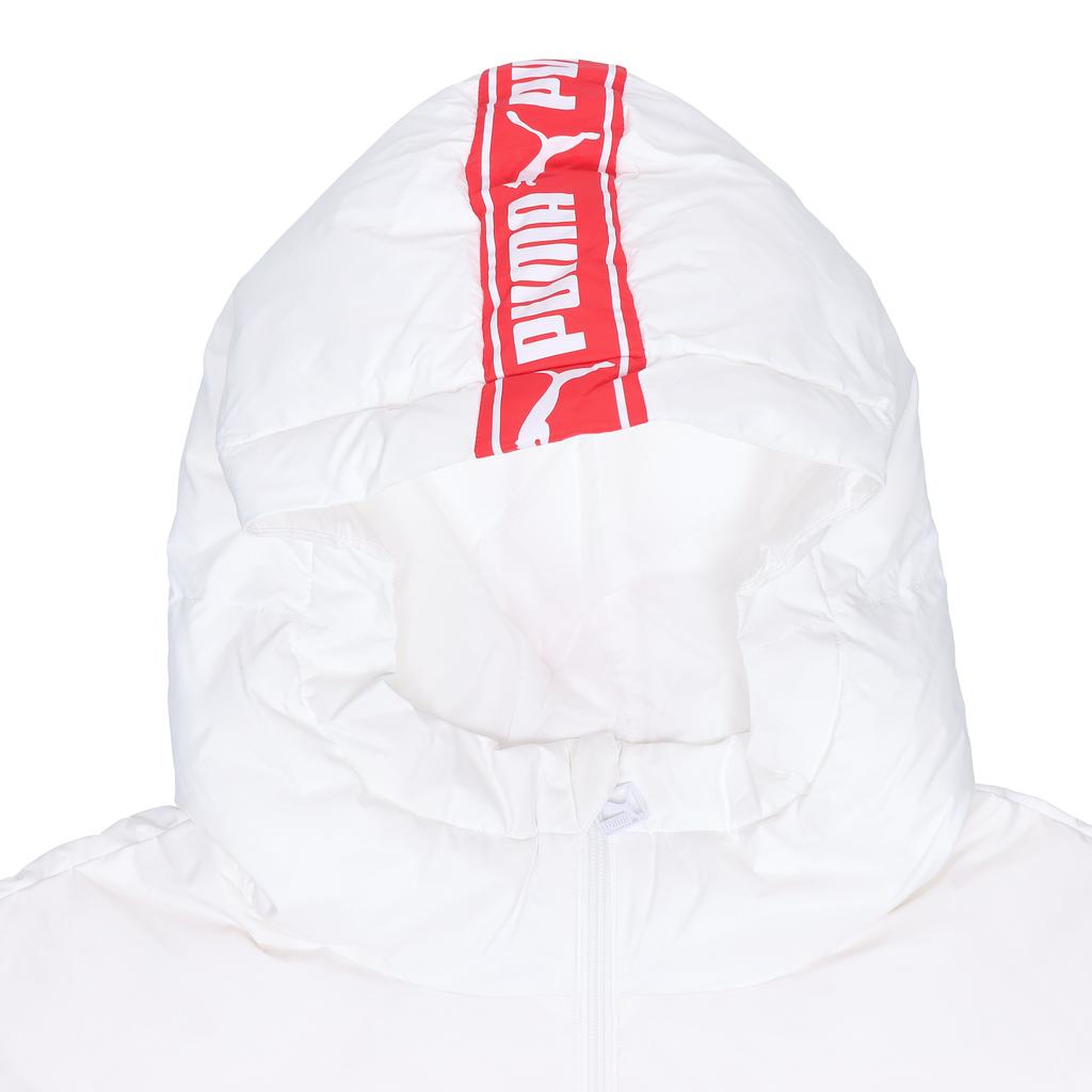 Puma Shine Logo Hooded Down Jacket Women Outerwear White 530696-02