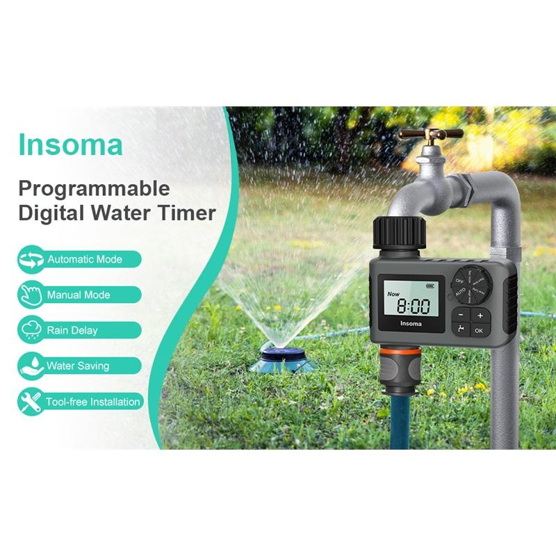 

Интеллектуальная система полива и орошения, таймер автоматического полива сада, ЖК-дисплей, IPX5 чёрный