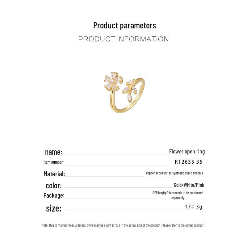 Elegant Gold-Plated Adjustable Wheat Ear Open Ring