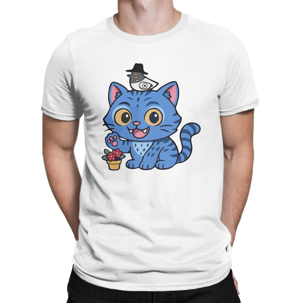 Chibi Derpy Tiger KPop Dämonenjäger Herren T-Shirts Lustiges T-Shirt Kurzarm Rundhals T-Shirt Baumwolle Partykleidung