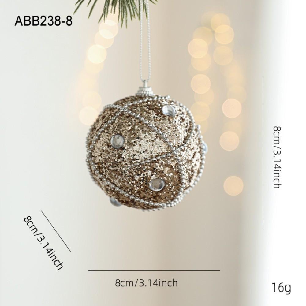 Nya Champagne Julträdskula Hängande Prydnader Glitter Skum Julgransdekorationer Julpynt Julparty