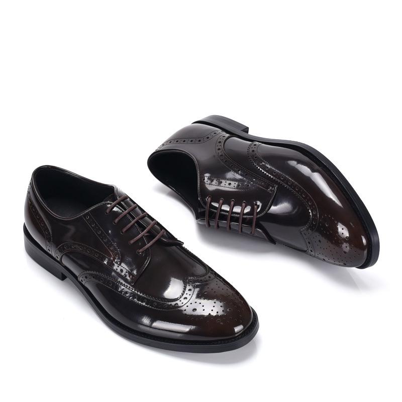 British Handmade Genuine Leather Brogue Derby Formal Men s Shoes 41