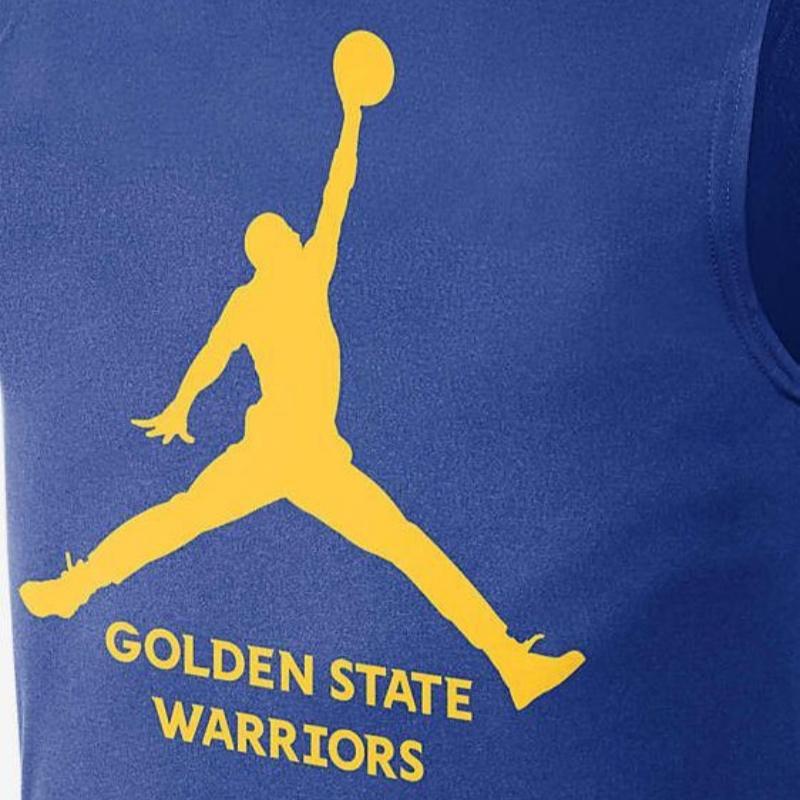 Jordan NBA Essential Golden State Warriors Logo Print Quick-Dry Basketball Tank Top Men Tops Midnight-Navy FQ1971-495