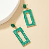 European Retro Geometric Large Metal Stud Earrings