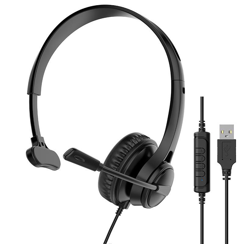 Universal Type-C 3.5mm Over-Ear Headset for Calls, Learning, and Work Meetings - USB Compatible