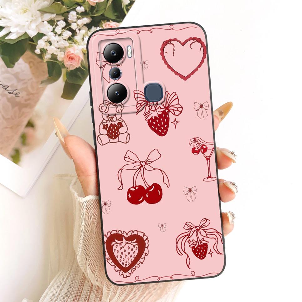 

For Infinix Hot 20i 20s 20 Pro Hot 20 Play Phone Case Bow Pattern Flower Butterfly Girly Back Cover Silicone Soft Matte Casing Hot 20 Pro