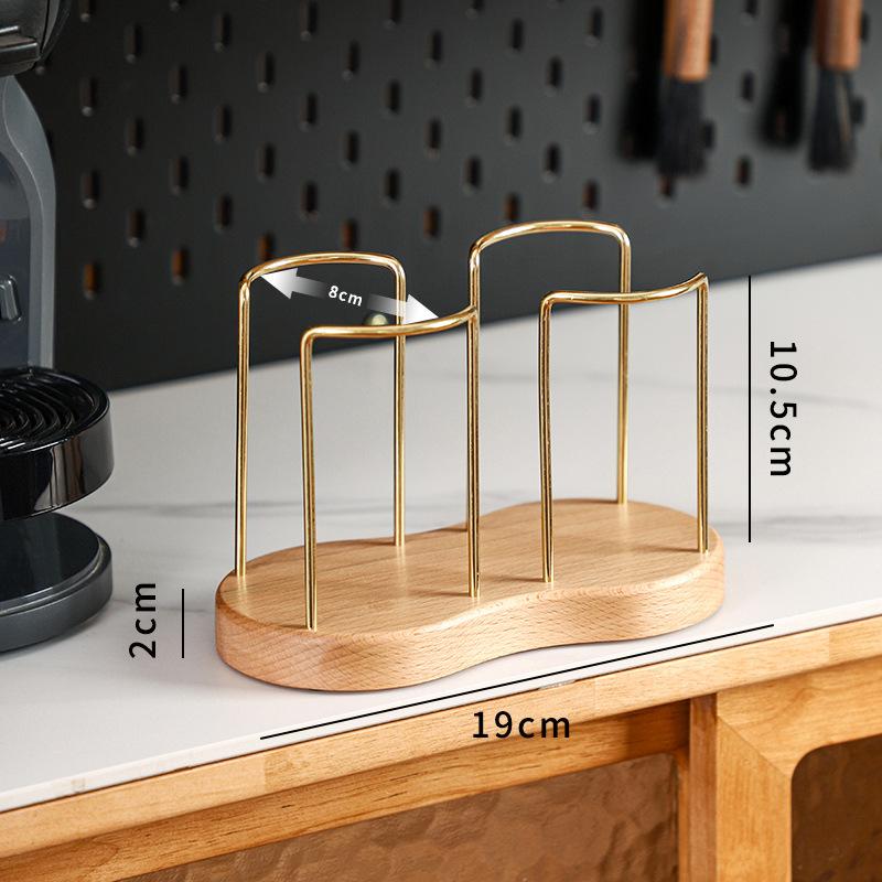 Disposable Cup Storage Holder Modern Walnut Mug Display Stand Organizer Rack Shelf Water Tea Cups Wood Dispenser