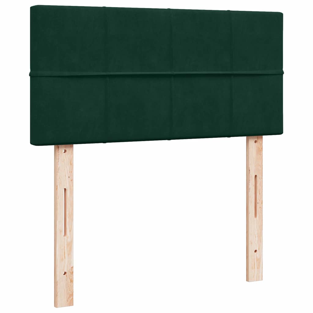 Box Spring Bed with Mattress Dark Green 80 x 200 cm Velvet