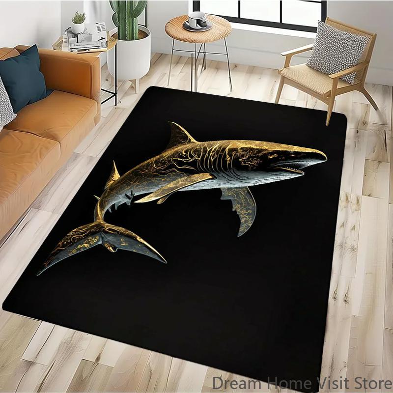 Black Gold Eagle Lion Carpet For Living Room Sofa Floor Cushions Modern Home Rug For Children's Bedroom Play Carpet Camping Mat