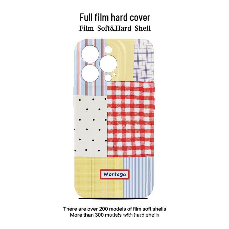 

Red Plaid Polka Dot Dual-Layer Phone Case for Apple 16 Pro Max - Compatible with 15 Pro and 14 iPhone 14 Plus