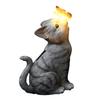 Cat Statue Solar Light Waterproof Garden Kitten Sculpture Lighted Kitten Statue Outdoor Landscape Lighting for Patio Yard Decoration
