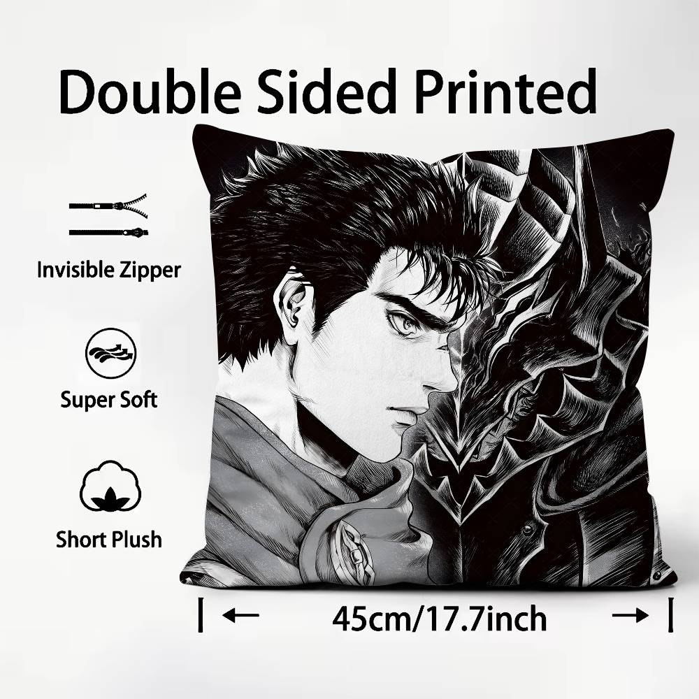 Classic comics B-Berserk Pillow Case Pattern Printed Pillowcase for Living Room Sofa Cushion Cover & Bedroom Decor