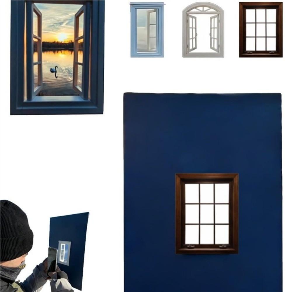 Tragbare Fensterrahmen-Requisiten Frische Perspektive Wiederverwendbare Fensterblick-Requisiten Kunststoff Handheld Scheiben-Pic-Requisiten Geburtstag