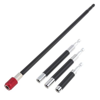 4 stk Magnetisk Skrutrekkerbit Holder Stangsett, Skalerbar 80-300mm Lengde, Hurtigutløser 1/4 Tomme Sekskantadapter for Slagtrekker Borbits Muttere Skruer