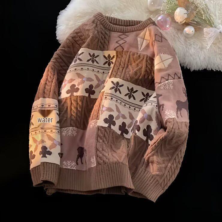 2023 Men s Patchwork Color Block Sweater - Winter Niche Knitwear, Stylish and Cozy Design M