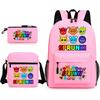 Sprunki Student Starry Sky School Bag Three-piece Rhythm Box Teen Backpack Men's and Women's Casual L