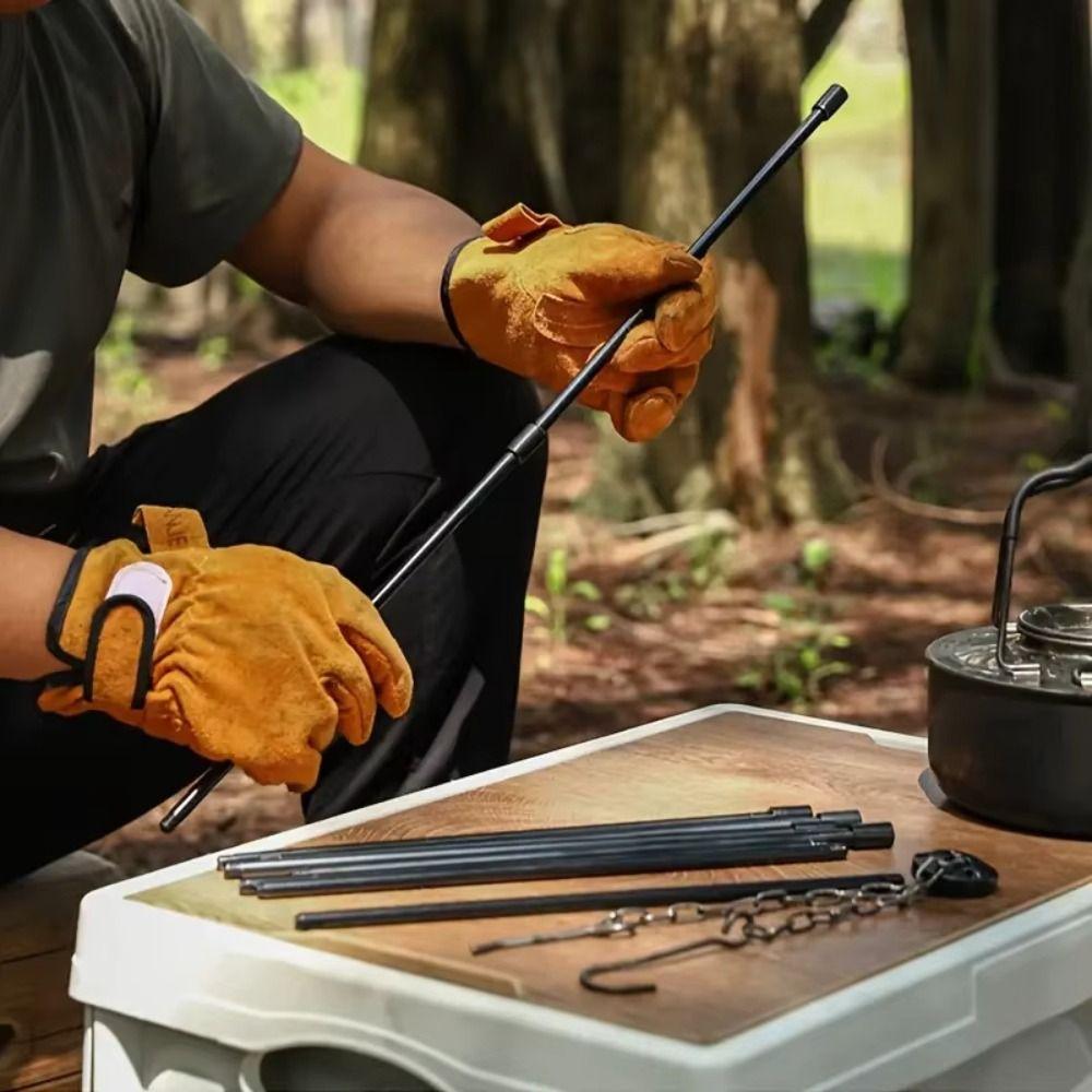 3 Section Picnic Hanging Tripod Triangle Support Camping Kitchenware Tripod  Barbecue Grills