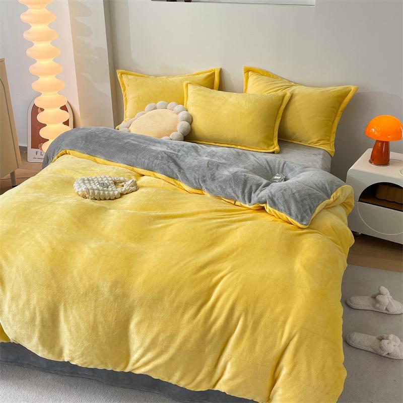 Winter Flannel Duvet Cover Solod Color Soft Warm Quilt Cover Cozy Thick Comforter Cover for Adults Children Queen King Bed Linen