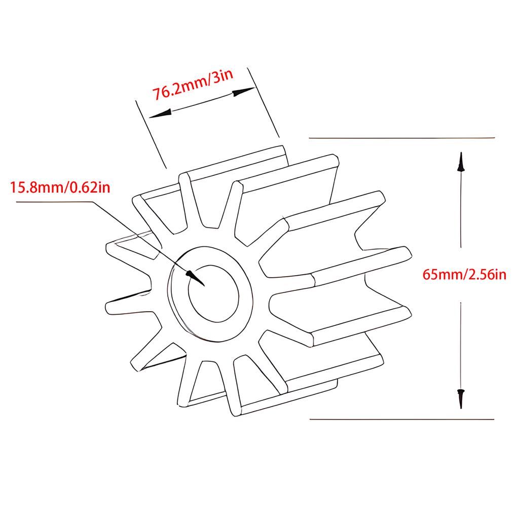Impeller 8M0112282 47-816814T For MerCruiser 2.8L 3L 4.2L 6.7L Sterndrive and Inboard V6 Water Pump Engine 8M0067334