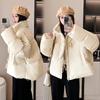 Casual Korean version of horn button cotton jacket women's 2025 winter new loose thickened padded jacket short age-reducing jacket