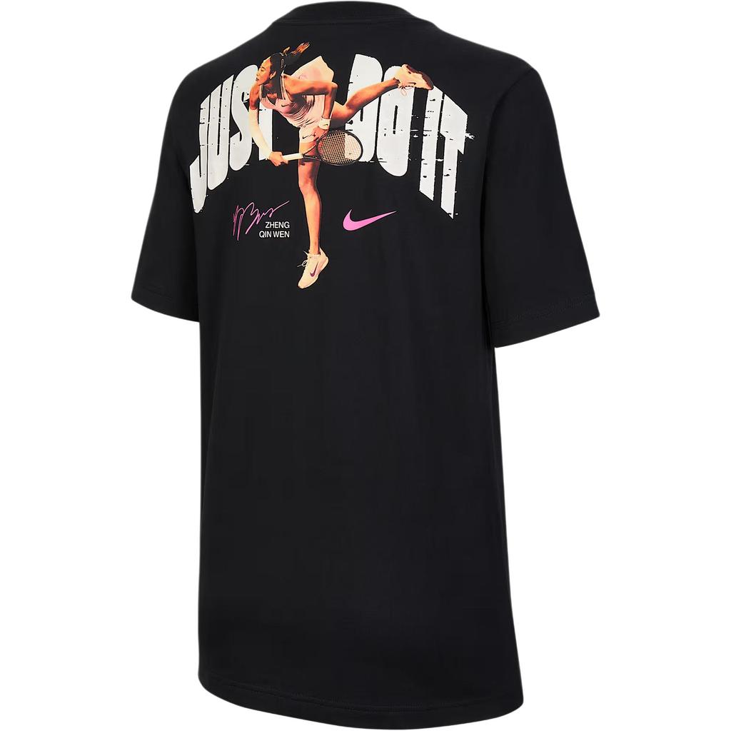 Nike Just Do It Zheng Qinwen China Season Special Edition Tennis Loose Fit Letter Short Sleeve T-Shirt Women Tops IV6815-010