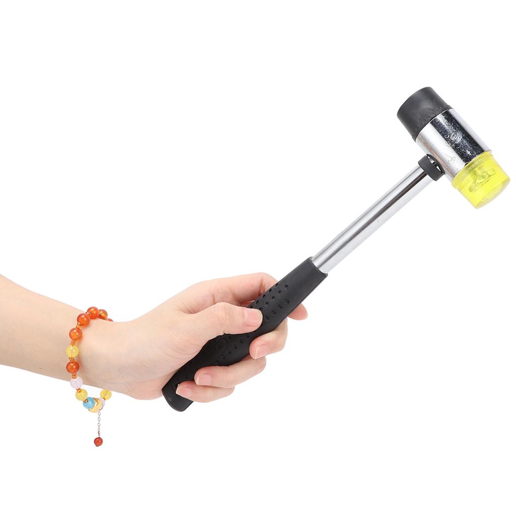 Rubber Hammer Double Faced Steel Pipe Handle Hand Tool for Installation Repair