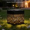 Solar Lights Peony Flower Pattern IP65 Metal Outdoor Step Wall Fence Lights Garden Backyard Decoration Outdoor Decor Front Door