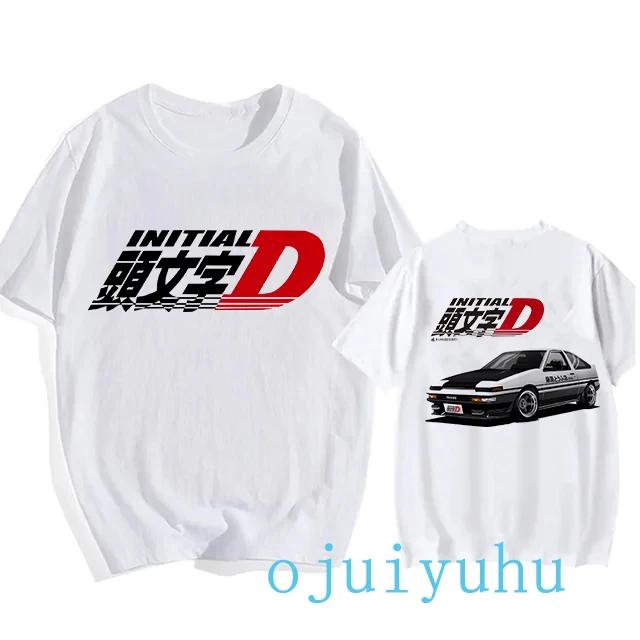 AE86 Funny Harajuku Manga T Shirt Japanese Anime Cartoon Gothic Summer Tops Initial D EU Size T-Shirt Men Graphic Tee Shirt Male