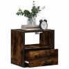 Wall Mounted Nightstand in Smoked Oak 40 x 31 x 39.5 cm