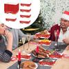Weihnachten Papier Lebensmitteltablett Weihnachten Papier Lebensmittel Serviertablett Snack Süßigkeiten Behälter Servierschalen für Restaurant Küche Picknick