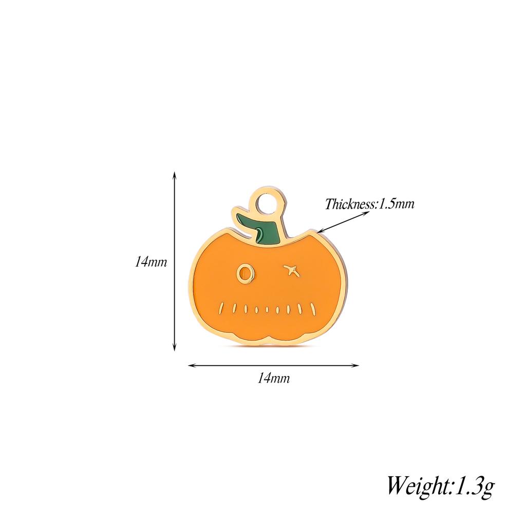 4Pcs/lot Halloween Charms Stainless Steel Pumpkin Ghost Bat Pendant for Making DIY Necklace Jewelry Accessories Supplies